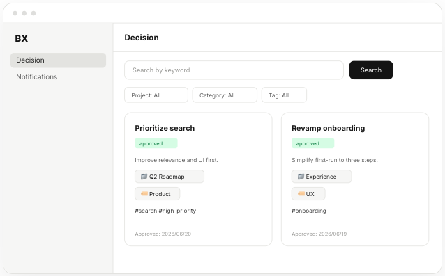 BoarderX decision records screen