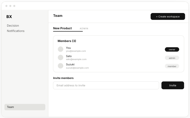 BoarderX team management screen
